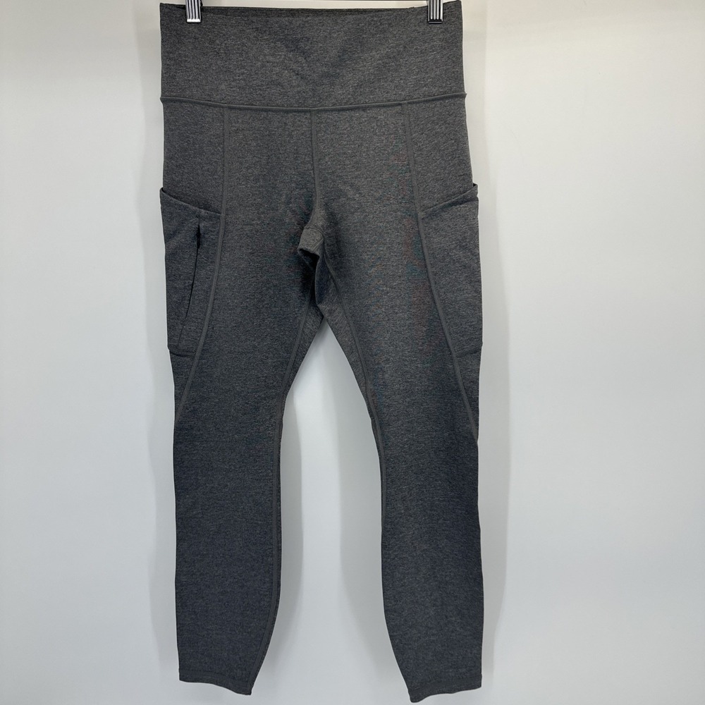 Athleta Women's Gray Side Zipper Drop-In Pockets Up For Anything Tights Small S